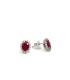 Orecchini Rubino in Oro Bianco 18 kt e Diamanti Bianchi FG VS