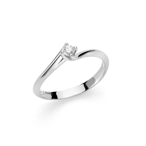 Anello Solitario Miluna Diamanti Oro Bianco 18Kt e Diamante