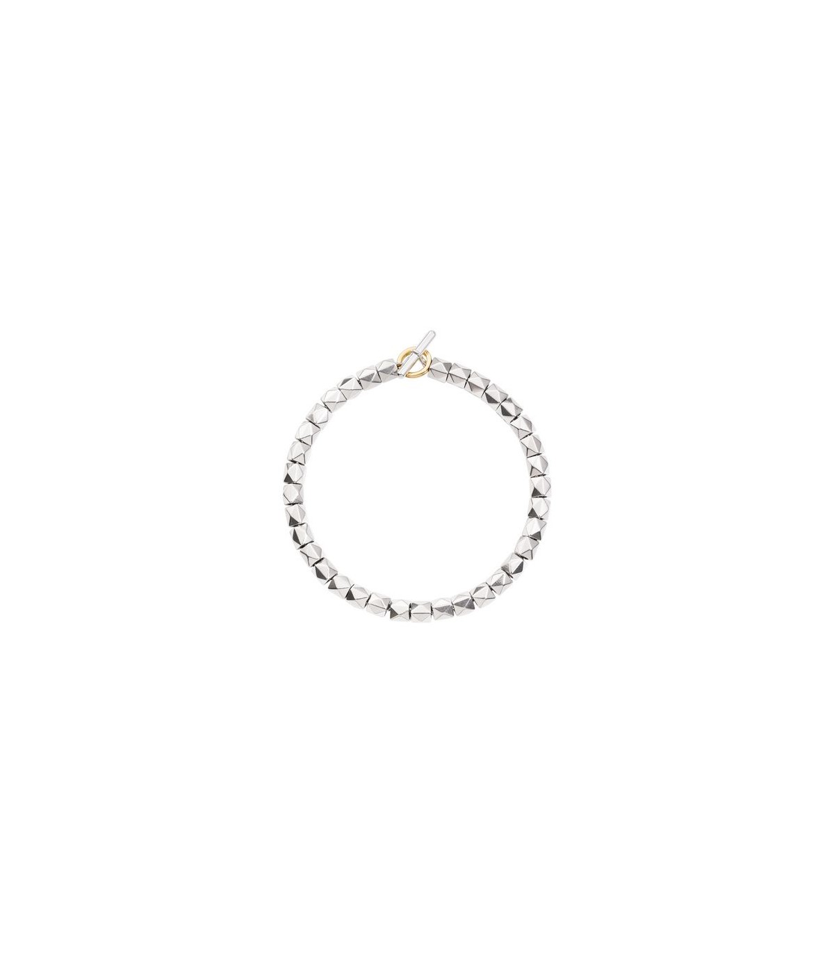 DelPia Bracciale Mosaico In 2begold (Oro 18kt E Argento 925) Con Cristalli Luminosi - 51x61mm, Colore Oro Bianco Con Pietre Bianche