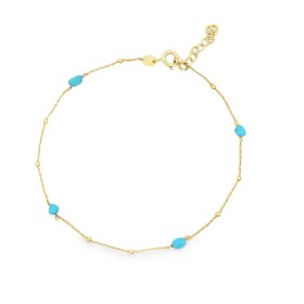 Cavigliera Sfere Argento Dorato Pasta Turchese