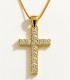 Collana Croce Diamanti Oro Giallo 9kt