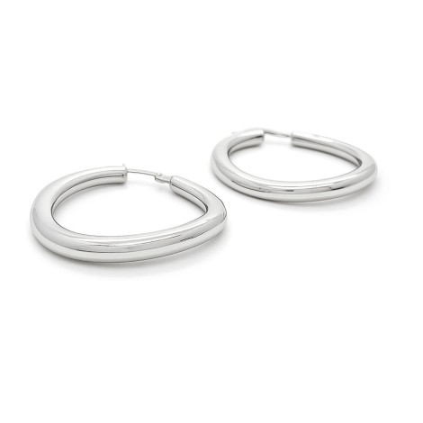 Orecchini Cerchio Argento Semi Ondulati