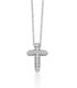 Collana Miluna Croce Argento e Topazi Bianchi CLD5074