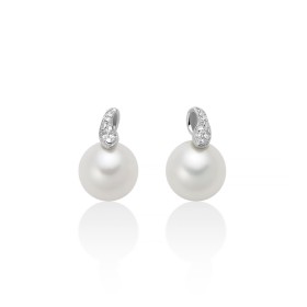 Orecchini Miluna Oro Bianco 9kt Perle e Diamanti 0,016 ct PER2851X