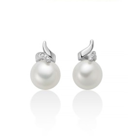 Orecchini Miluna Oro Bianco 9kt Perle e Diamanti 0,012 ct PER2852X