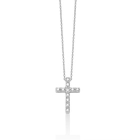 Collana Croce Miluna Oro Bianco 9kt e Diamanti 0,008 ct CLD4981X