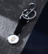 Portachiavi Maserati Acciaio e Pelle Nera Keyrings KMU5240101