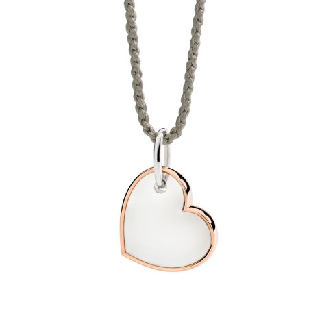 Ciondolo Dodo XL Cuore Argento e Oro Rosa