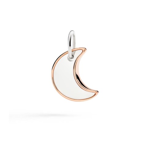 Ciondolo Dodo XL Luna Argento e Oro Rosa