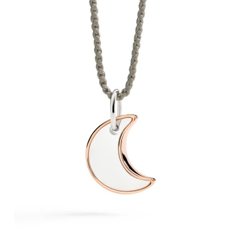 Ciondolo Dodo XL Luna Argento e Oro Rosa