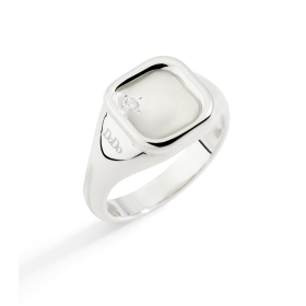 Anello Dodo Sigillo Argento e Diamante