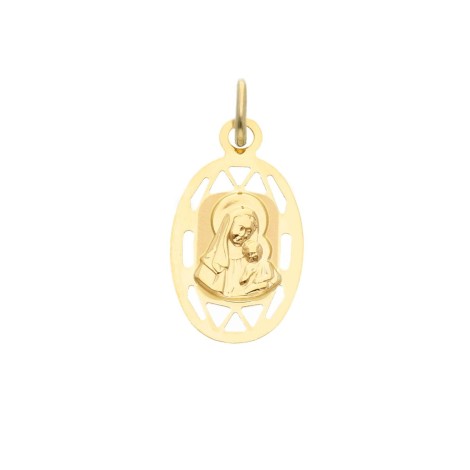 Ciondolo Madonna Lavorata Oro Giallo 9kt