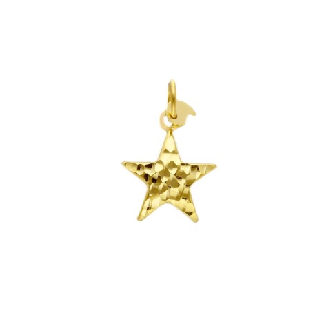 Ciondolo Stella Lavorata Oro Giallo 9Kt