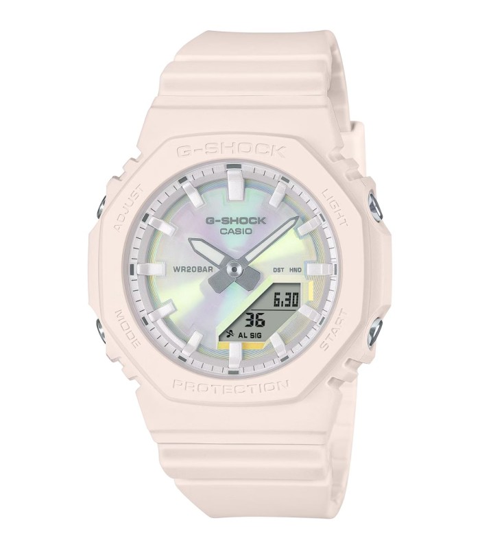 Casio G-Shock GM-S2110-7A6ER Orologio Uomo Quarzo Sportivo - Bianco Con Dettagli Rosa, Analogico-Digitale, 20 ATM, Cronometro E Sveglia - 3