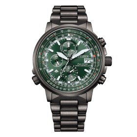 Orologio Citizen Radiocontrollato Crono Pilot Acciaio Verde AT8304-57W