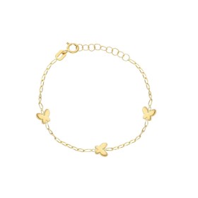 Bracciale Tre Mini Farfalle Oro Giallo 18kt