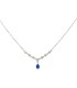 Collana Goccia Blu e Zirconi Argento
