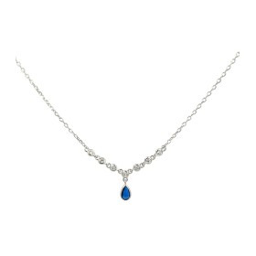 Collana Goccia Blu e Zirconi Argento