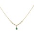 Collana Goccia Verde e Zirconi Argento Dorato