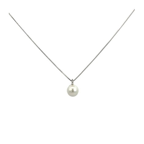 Collana Perla Bianca Argento