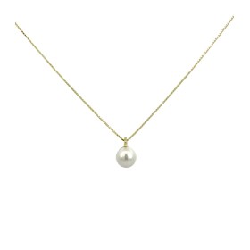 Collana Perla Bianca Argento Dorato