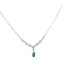 Collana Goccia Verde e Zirconi Argento