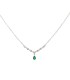 Collana Goccia Verde e Zirconi Argento