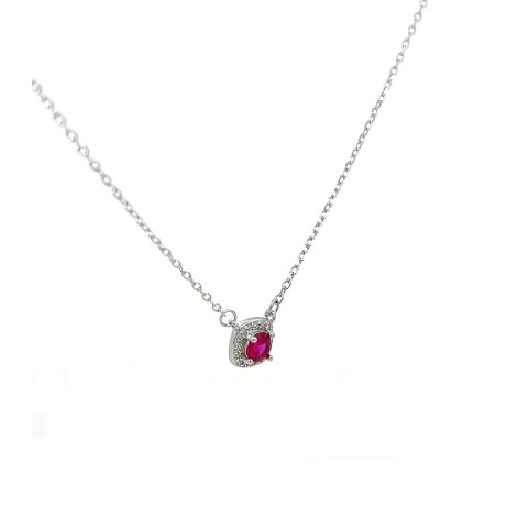 Collana Argento Zircone Rosso