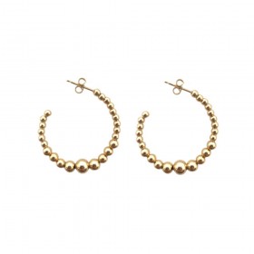Orecchini a Cerchio Donna Raggi Argento 925 Dorato con Sfere