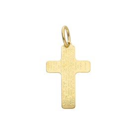 Ciondolo Croce Incisa Oro Giallo 18kt