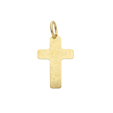 Ciondolo Croce Incisa Oro Giallo 18kt