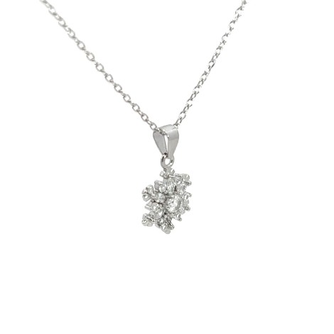 Collana Fiocco Di Neve Zirconi Argento