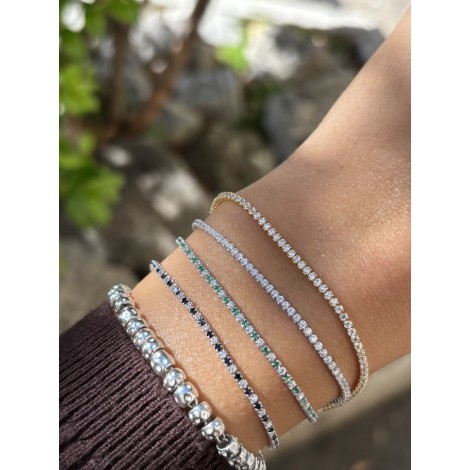 Bracciale Tennis Argento e Zirconi Bianchi e Neri
