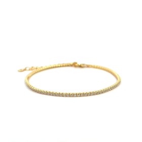 Bracciale Tennis Argento Dorato e Zirconi Bianchi