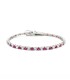 Bracciale Tennis Argento e Zirconi Rossi