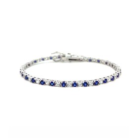 Bracciale Tennis Argento e Zirconi Blu