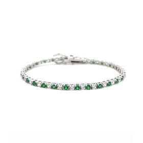 Bracciale Tennis Argento e Zirconi Verdi