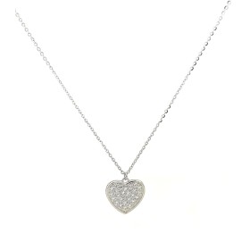 Collana Cuore Pavé Di Zirconi Argento