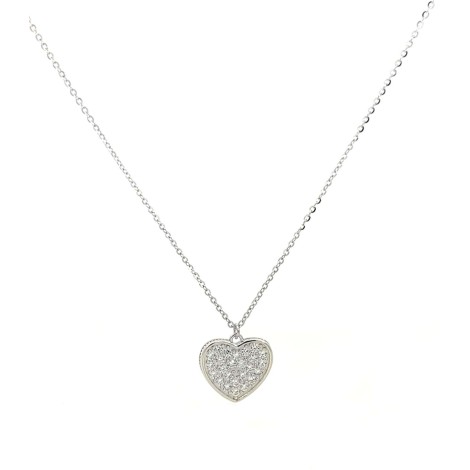 Collana Cuore Pavé Di Zirconi Argento