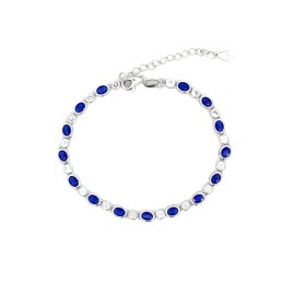 Bracciale Argento e Zirconi Ovali Blu