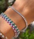 Bracciale Tennis Argento e Zirconi Blu 2,5mm