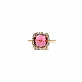 Anello Donna Raggi in Oro Rosa con Pietra Colorata e Zirconi