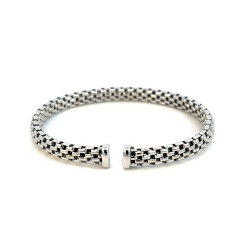 Bracciale Bangle Maglia Intrecciata Argento