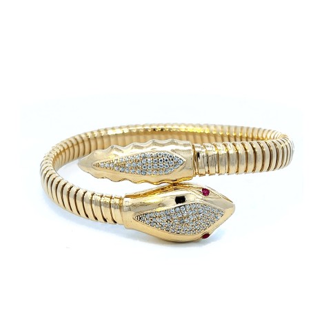 Bracciale Argento Dorato Contrariè Serpente