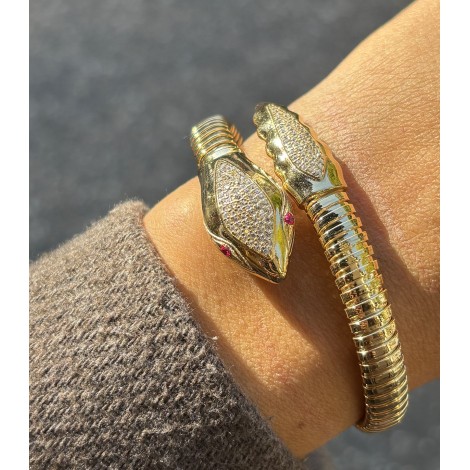 Bracciale Argento Dorato Contrariè Serpente
