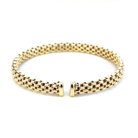 Bracciale Bangle Maglia Intrecciata Argento Dorato