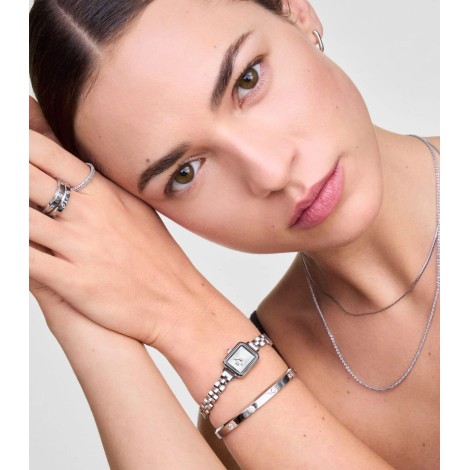 Orologio Daniel Wellington Quadro Mini Arch 3-link White Sunray Silver DW00100844