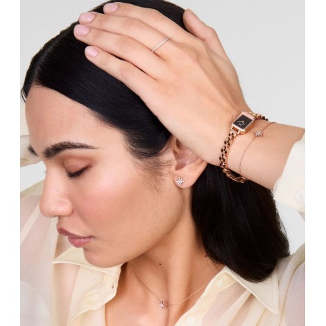 Orologio Daniel Wellington Quadro Mini Arch 3-link Onyx Sunray Rose Gold DW00100848