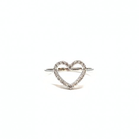 Anello Donna Raggi in Oro Bianco 18kt Modello Cuore