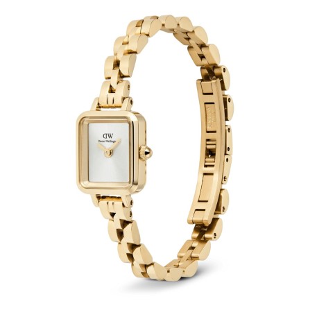 Orologio Daniel Wellington Quadro Mini Arch 3-link White Sunray Gold DW00100850